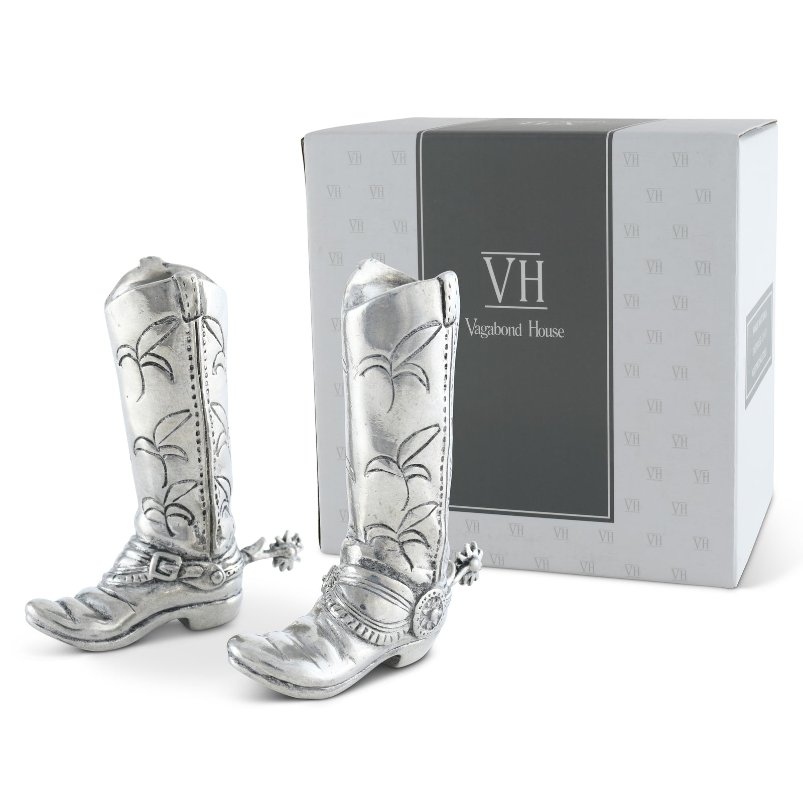 Pewter Cowboy Boot Salt & Pepper Set 10