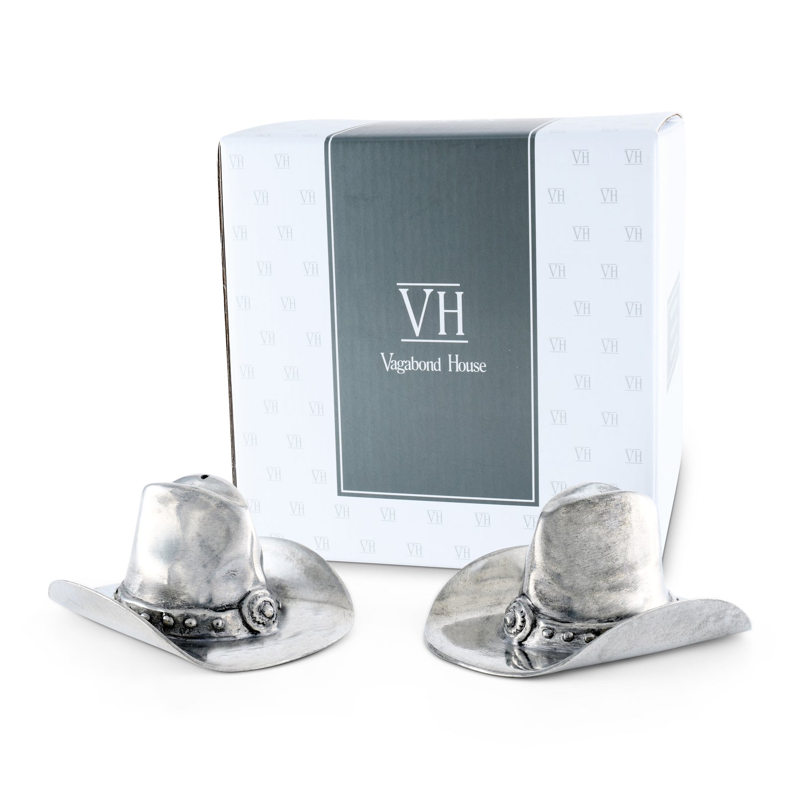 Pewter Cowboy Hat Salt & Pepper Set 8