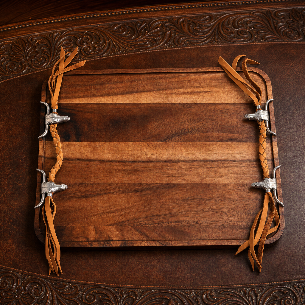 Long Horn Skull Breakfast Tray 5