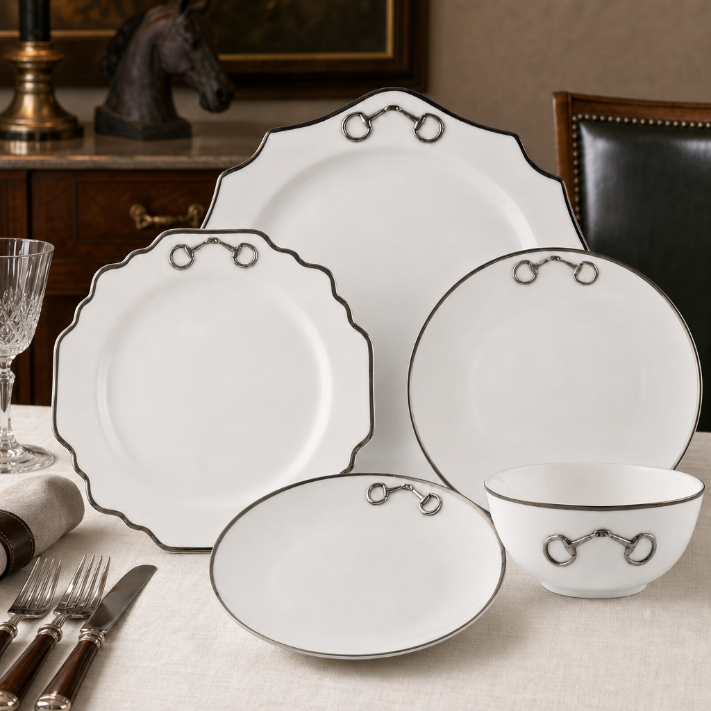 Bone China Pewter Bit Dinnerware 2