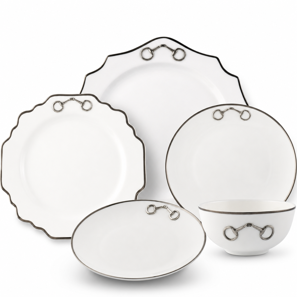 Bone China Pewter Bit Dinnerware 1