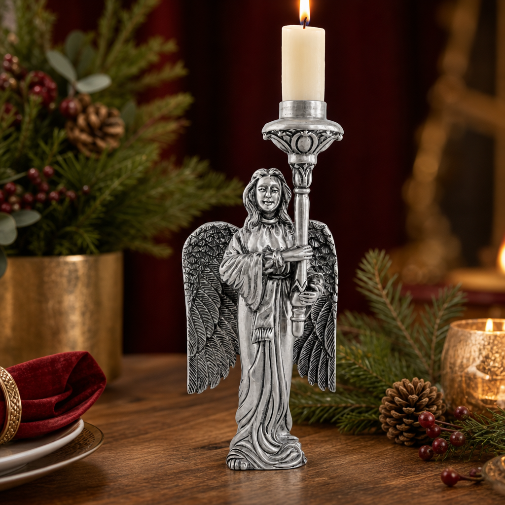 Pewter Angel Candlestick - Short 2