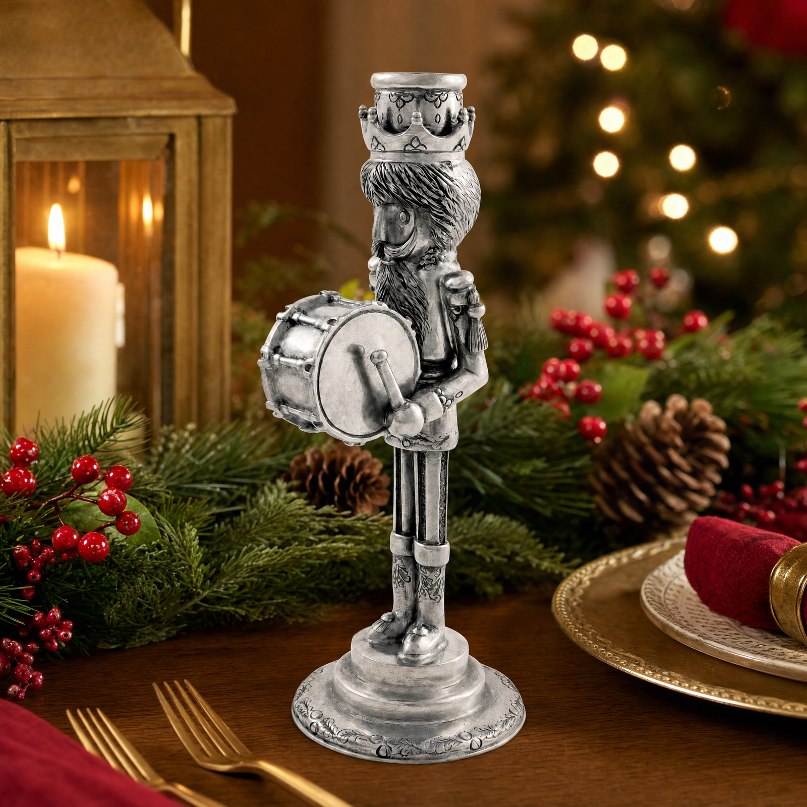 Mini Nutcracker Drummer Candlestick 2
