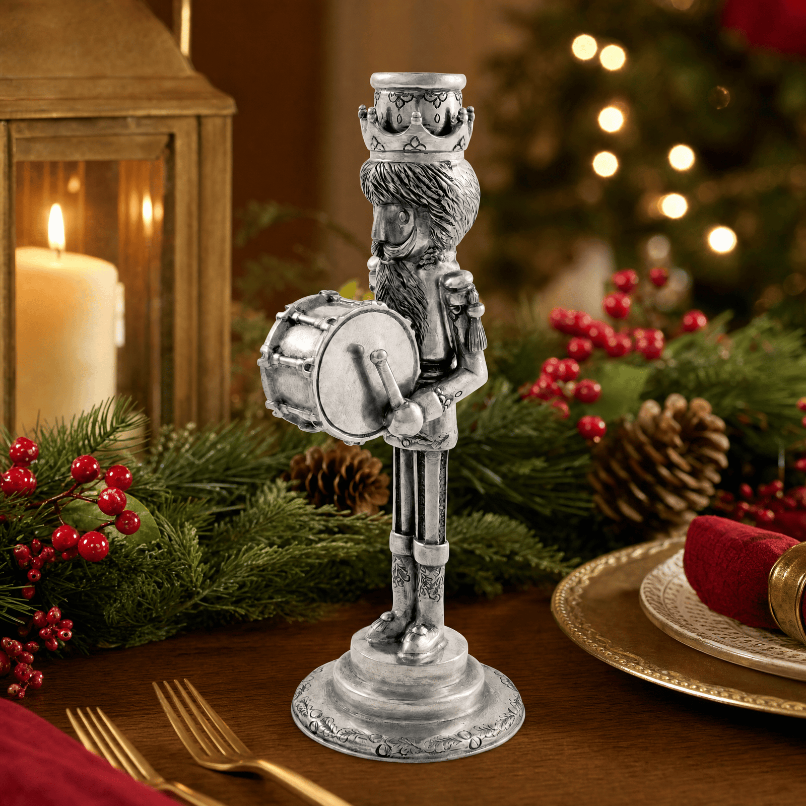Mini Nutcracker Drummer Candlestick 2