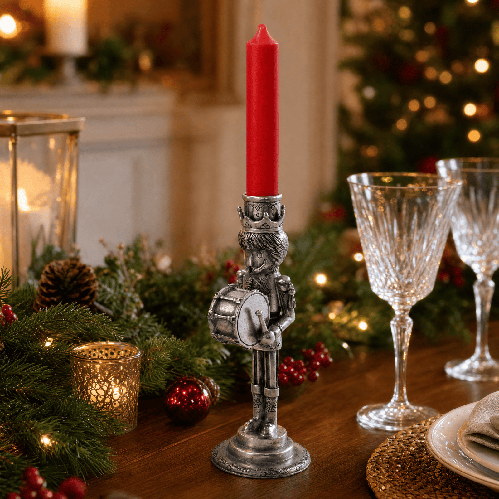 Mini Nutcracker Drummer Candlestick 8