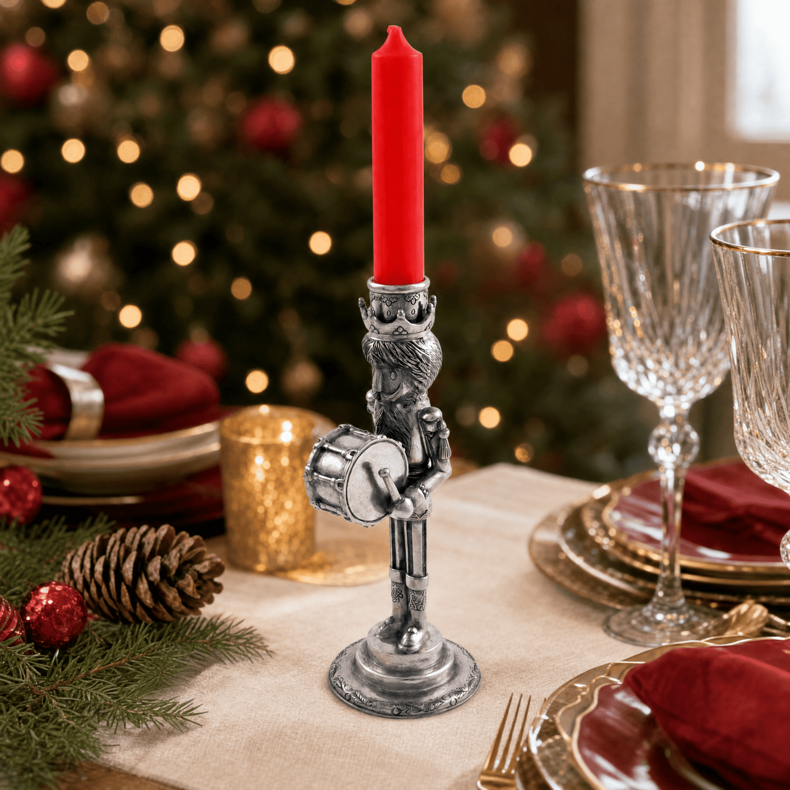 Mini Nutcracker Drummer Candlestick 4