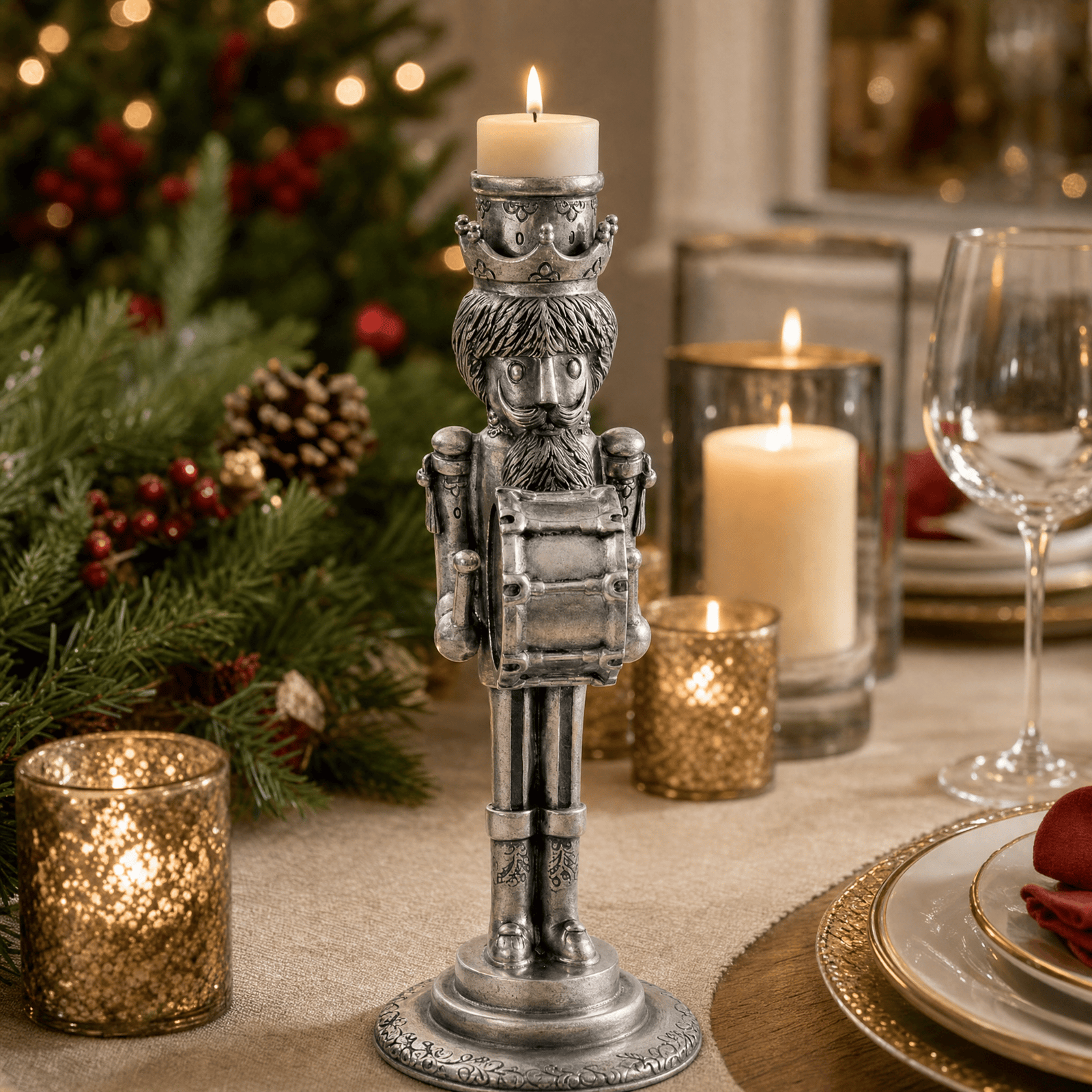 Mini Nutcracker Drummer Candlestick 9