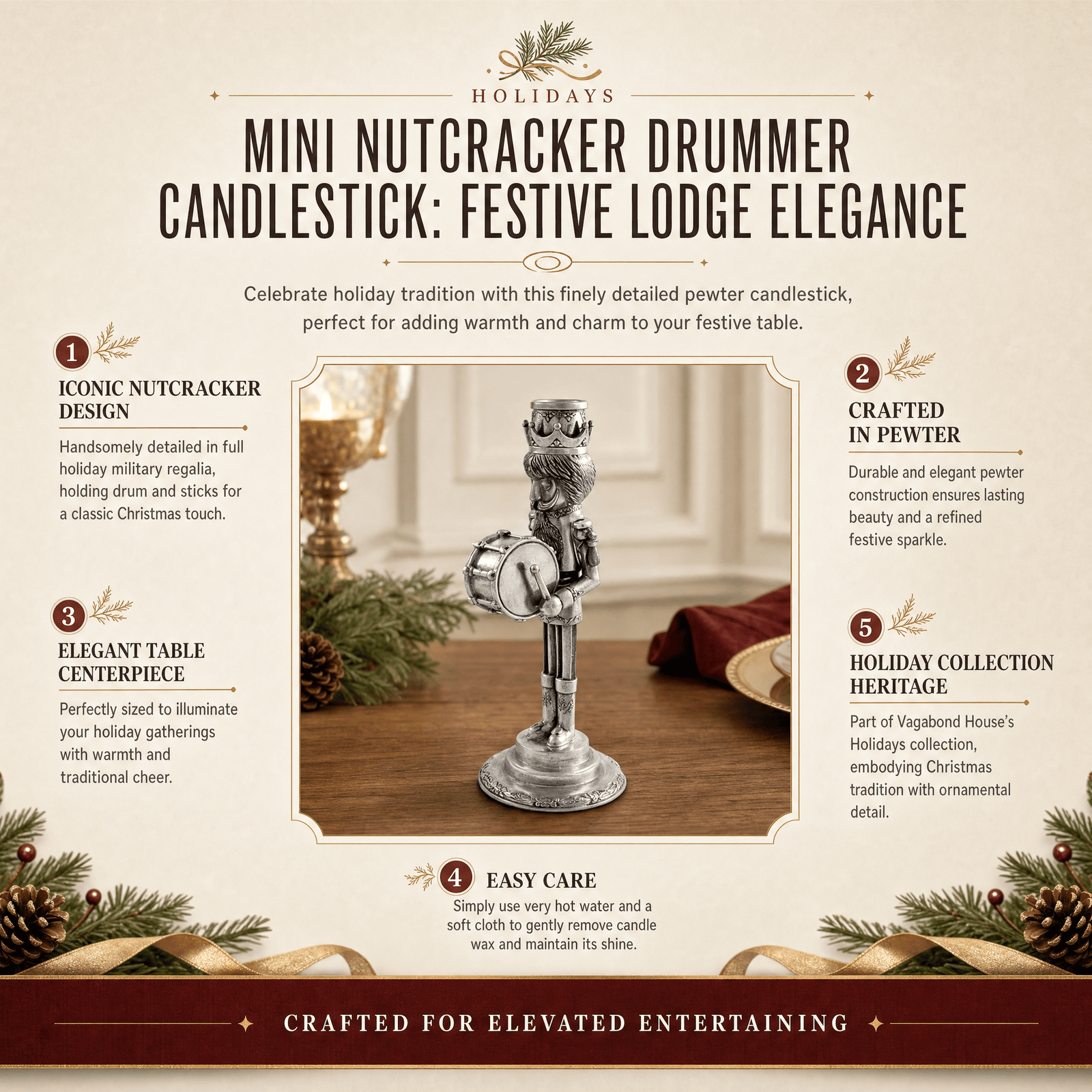 Mini Nutcracker Drummer Candlestick 11