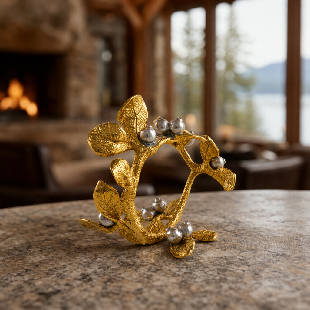Golden Winter Berry Napkin Ring 2