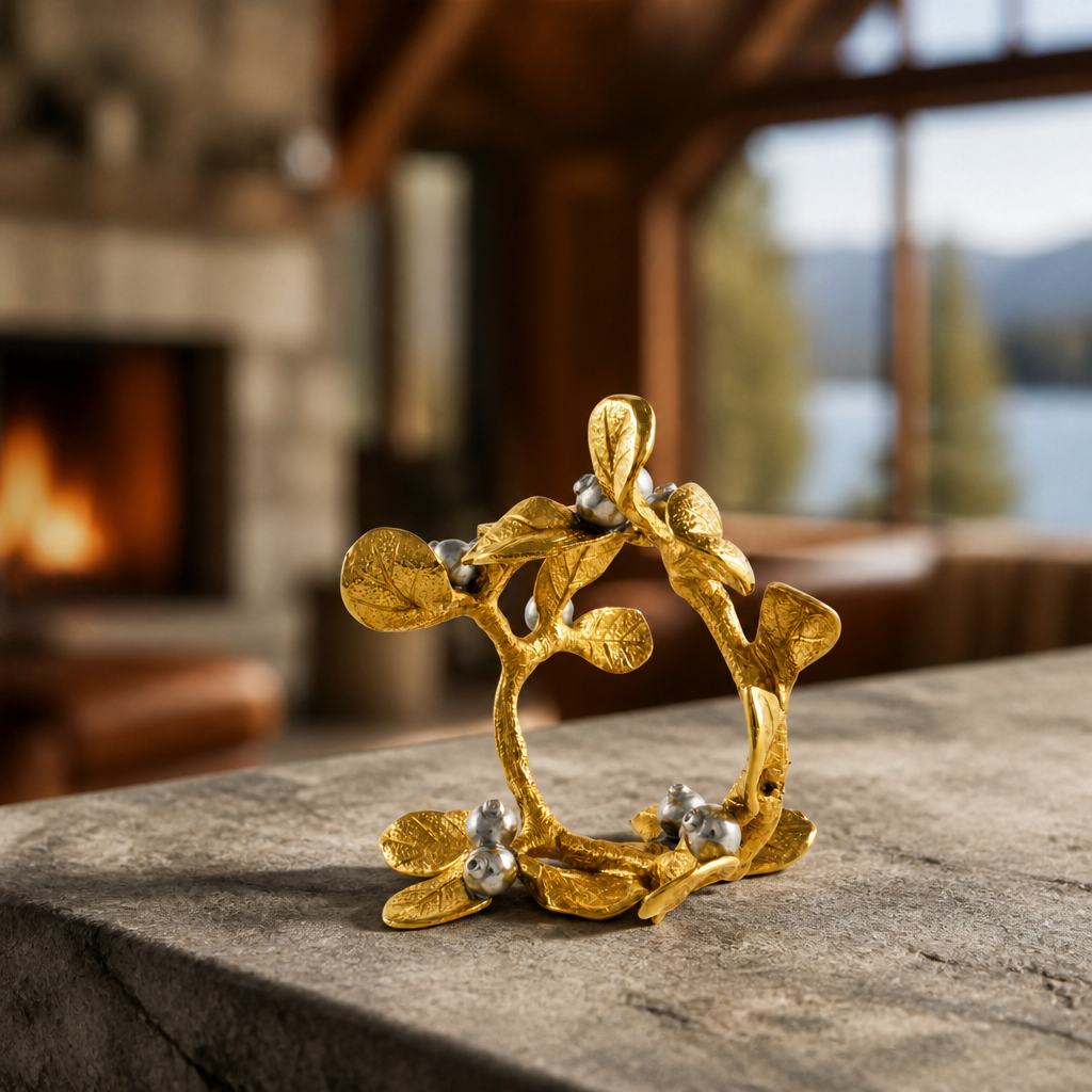 Golden Winter Berry Napkin Ring 3
