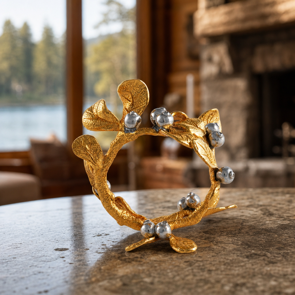 Golden Winter Berry Napkin Ring 4