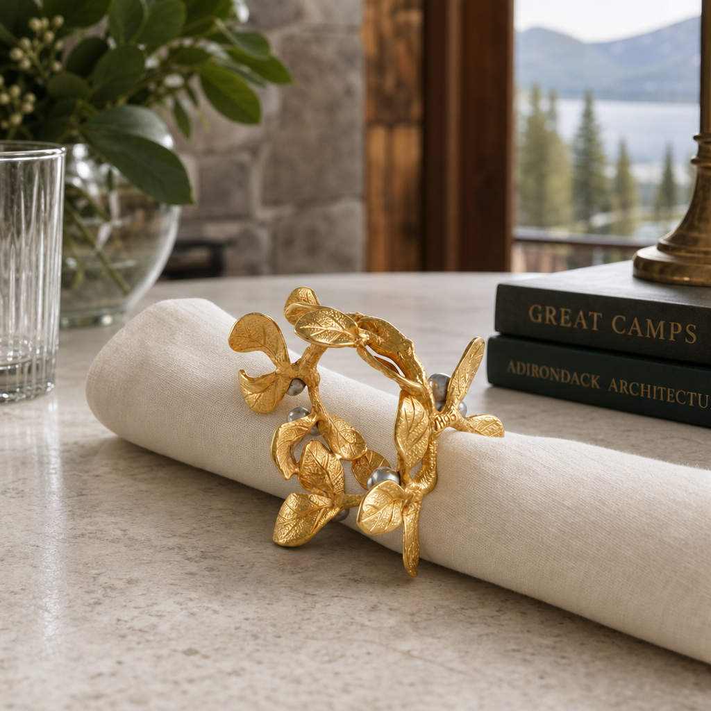 Golden Winter Berry Napkin Ring 9