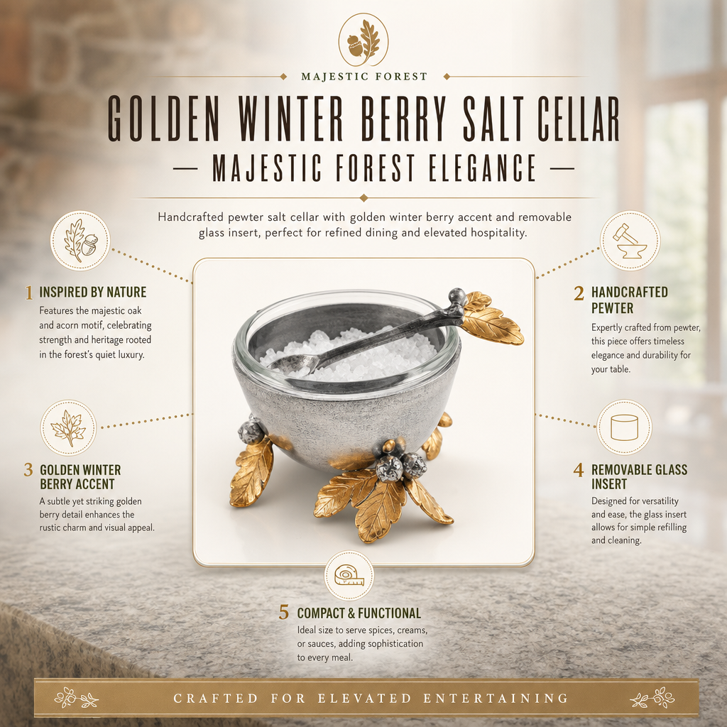 Golden Winter Berry Salt Cellar 12