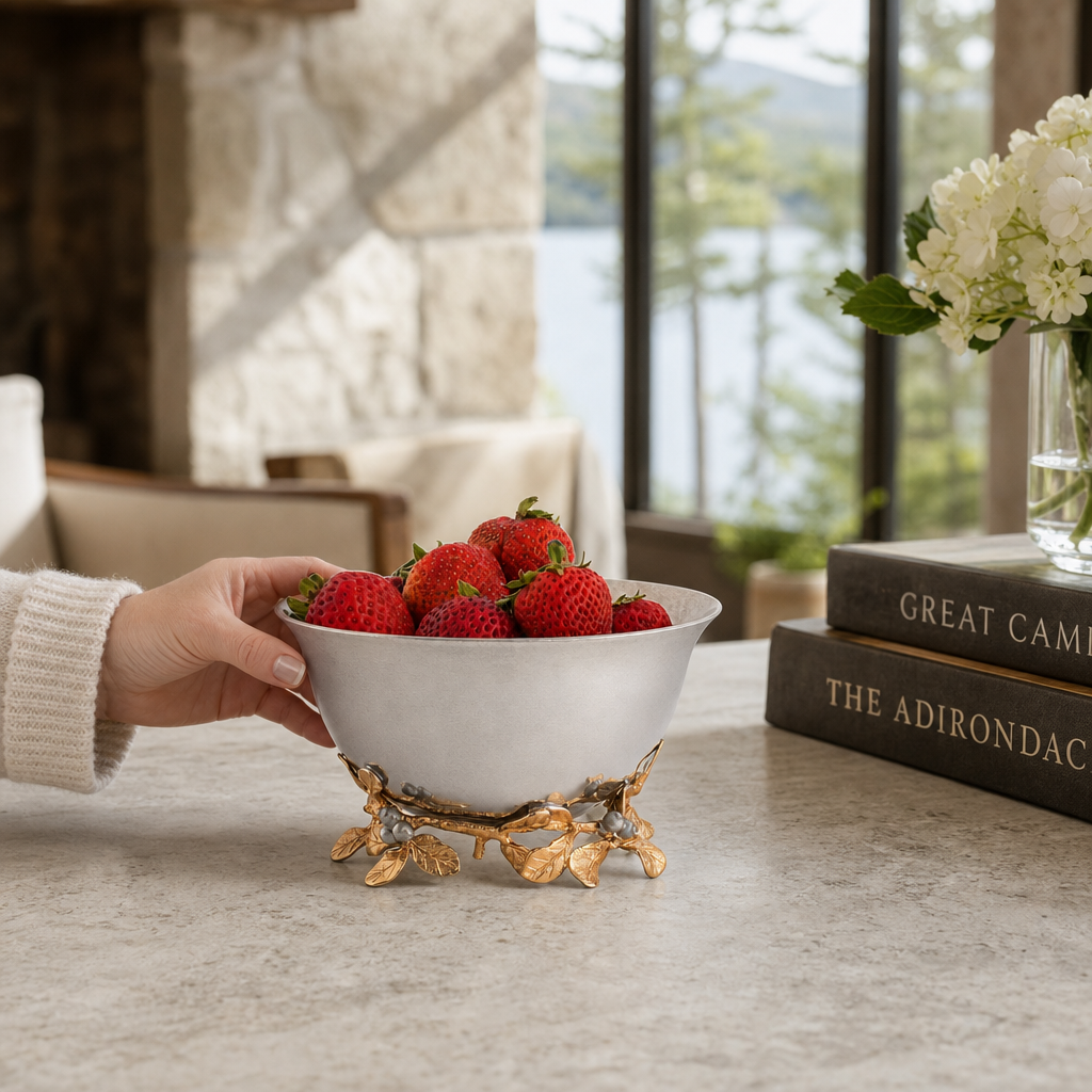 Winter Berry Pewter Bowl 6