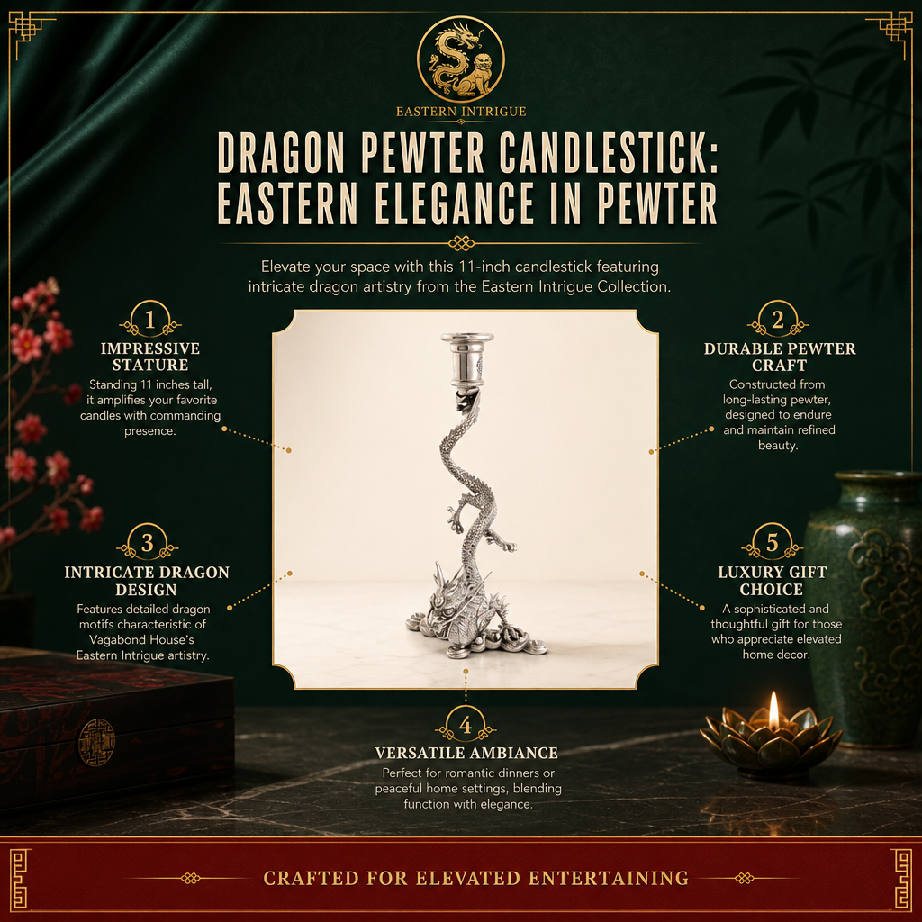 Dragon Pewter Candlestick 4
