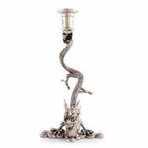 Vagabond House Eastern Intrigue Dragon Pewter Candlestick