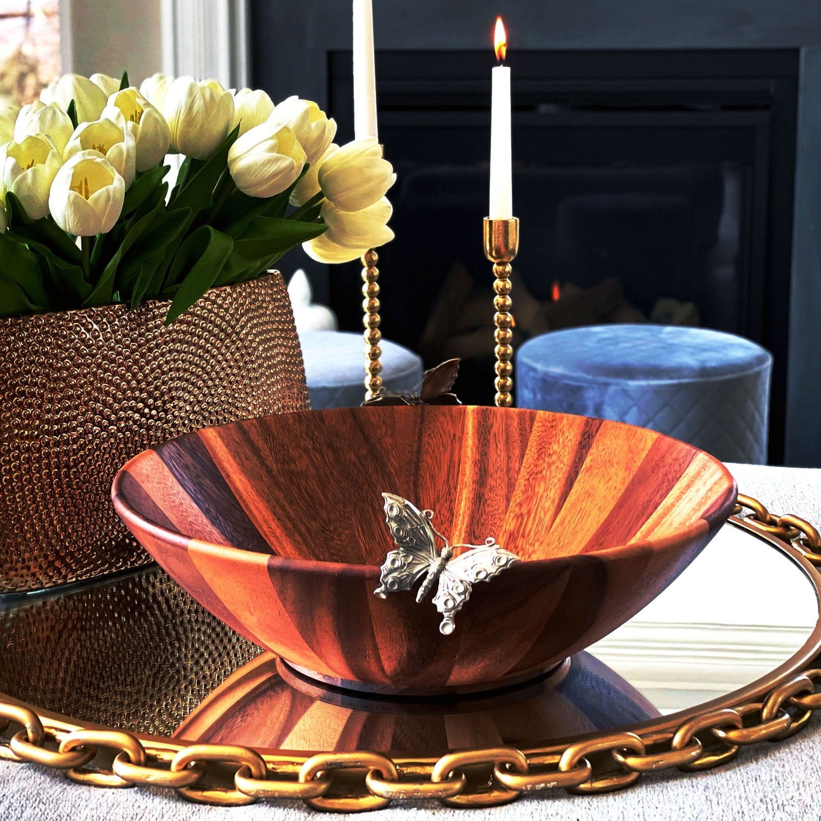 Vagabond House Garden Friends Butterfly Salad Bowl