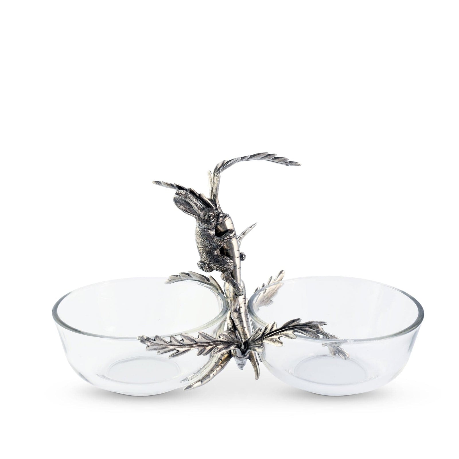 Vagabond House Garden Friends Rabbit / Carrot Double Dish Condiment Server