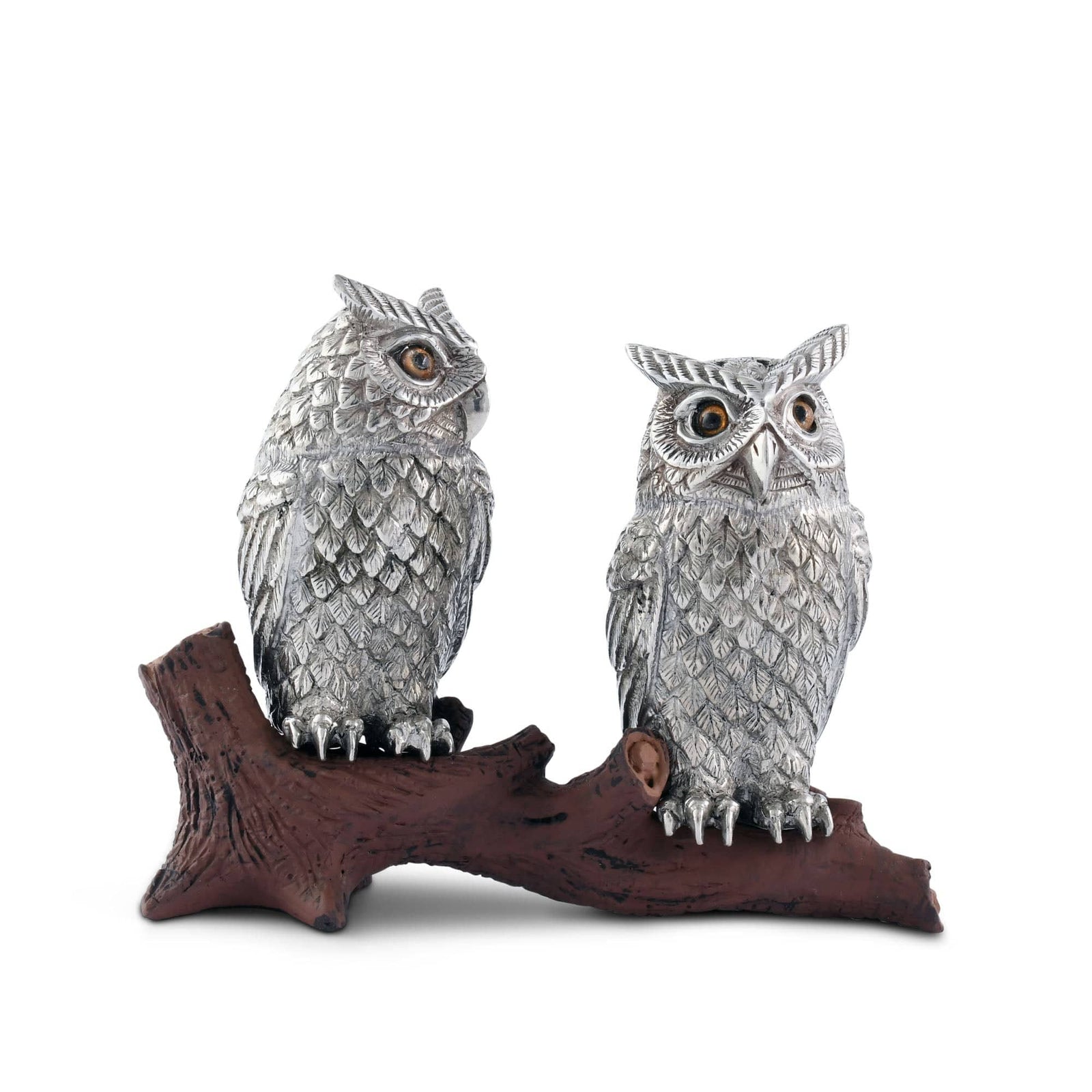 Vagabond House Harvest Owl on Log Salt and Pepper Shaker