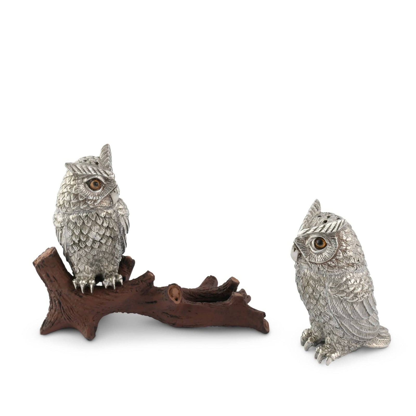 Vagabond House Harvest Owl on Log Salt and Pepper Shaker