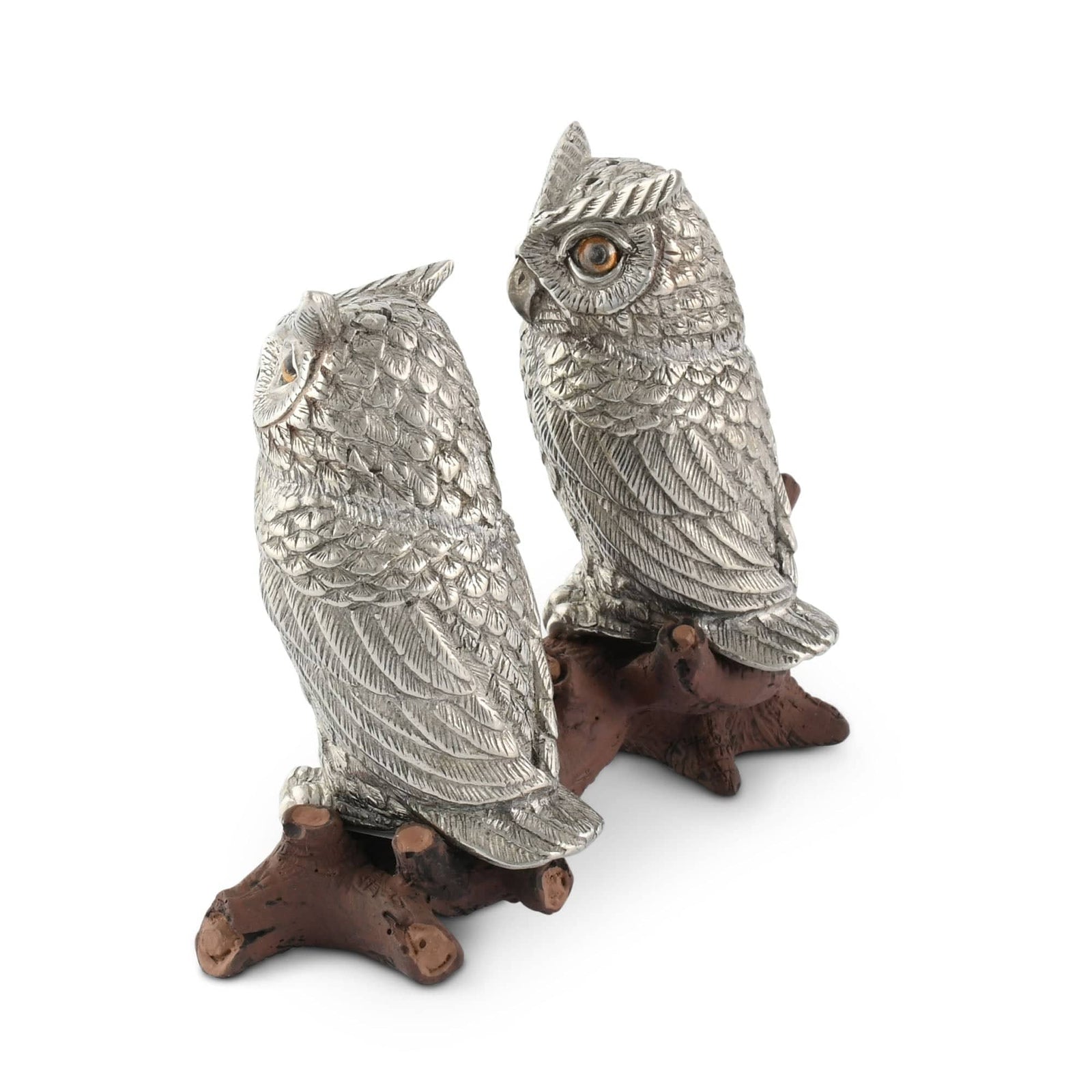 Vagabond House Harvest Owl on Log Salt and Pepper Shaker