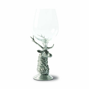 Vagabond House Lodge Style Bordeaux Glass - 9.75" H 21 oz. Pewter Elk Stemware