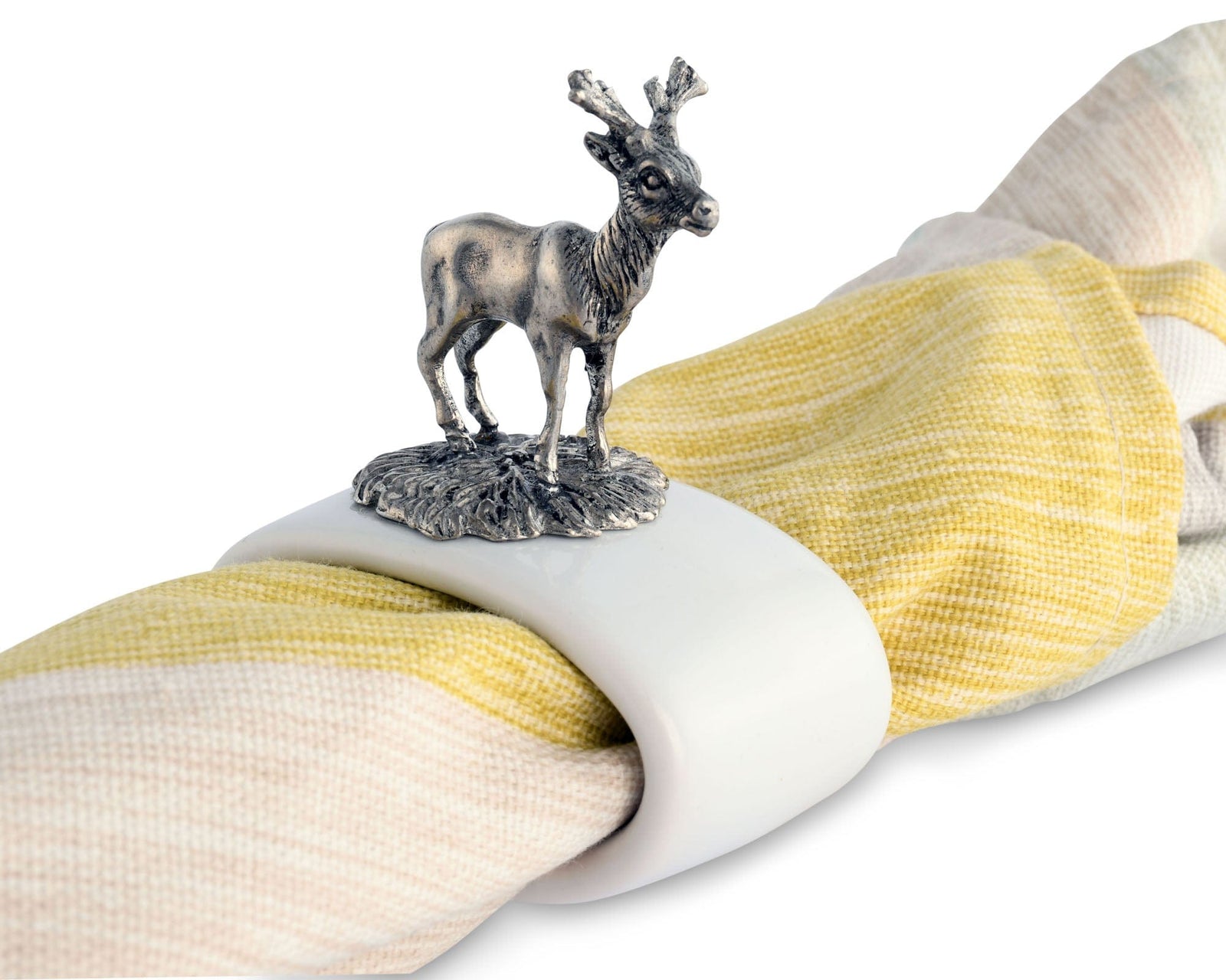 Vagabond House Lodge Style Deer Stoneware Napkin Ring