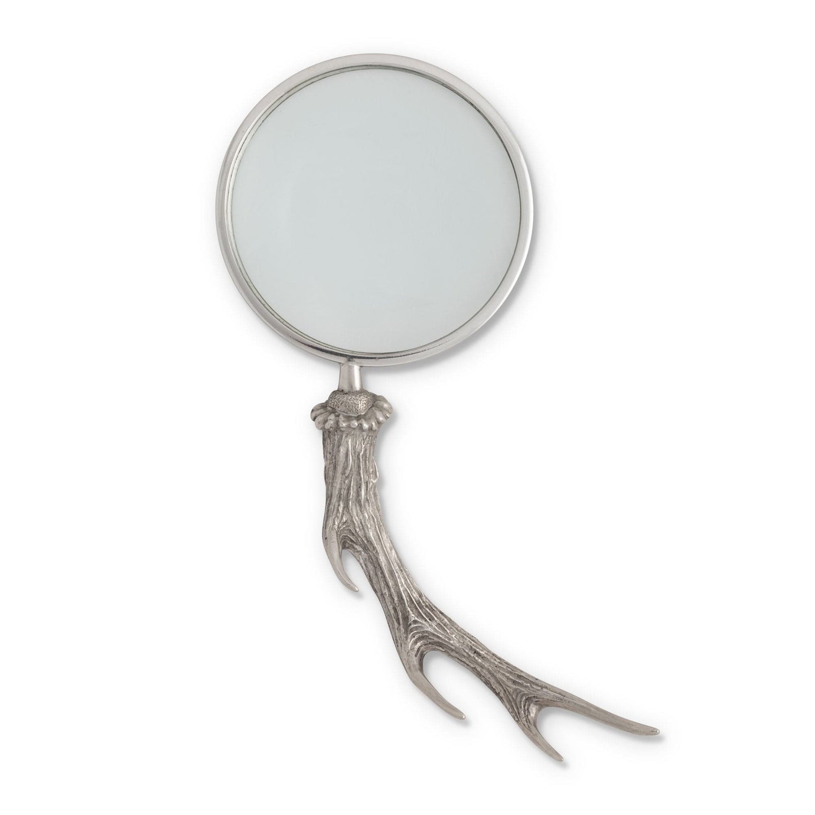 Vagabond House Lodge Style Pewter Antler Handle Magnifier 4 inches