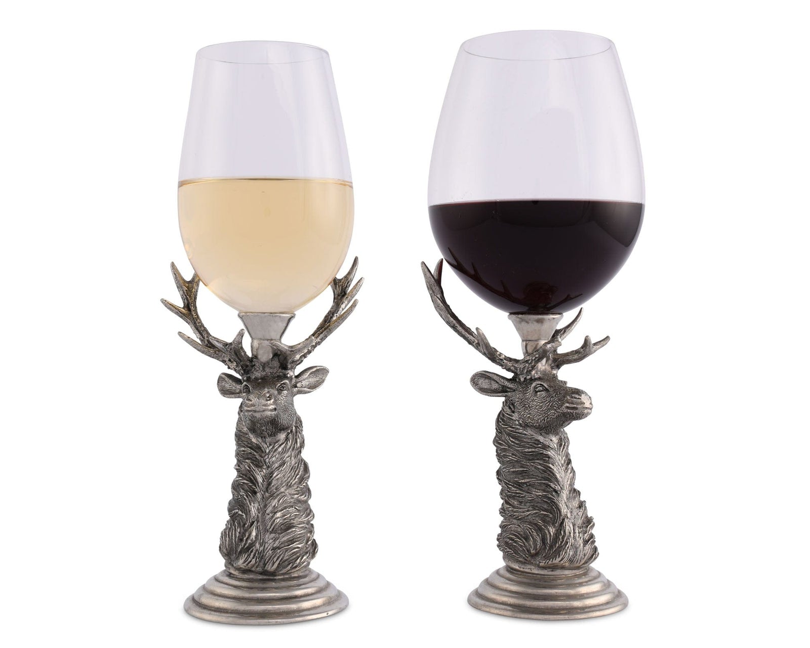 Vagabond House Lodge Style Pewter Elk Stemware