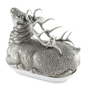 Vagabond House Lodge Style Pewter Stag Butter Dish