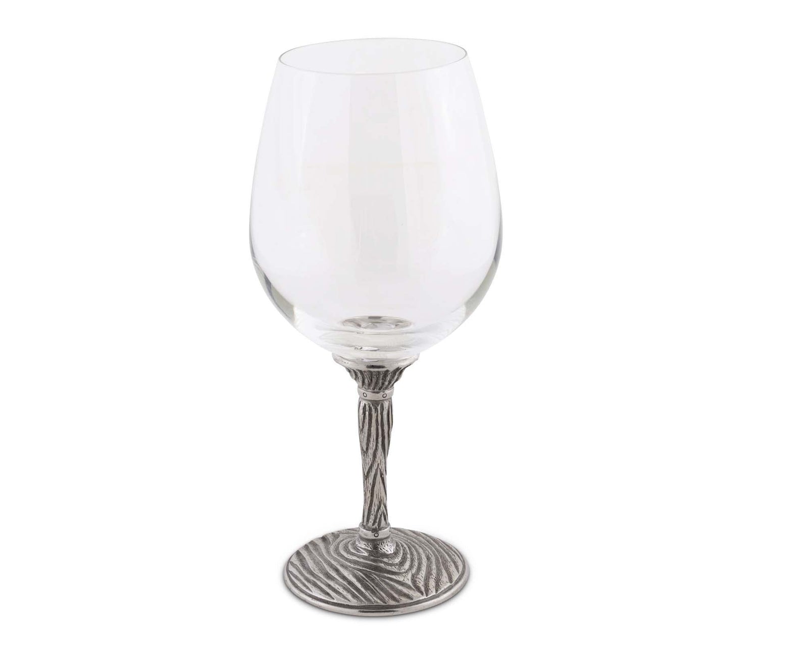 Vagabond House Majestic Forest Bordeaux Pewter Faux Bois Wine Glasses