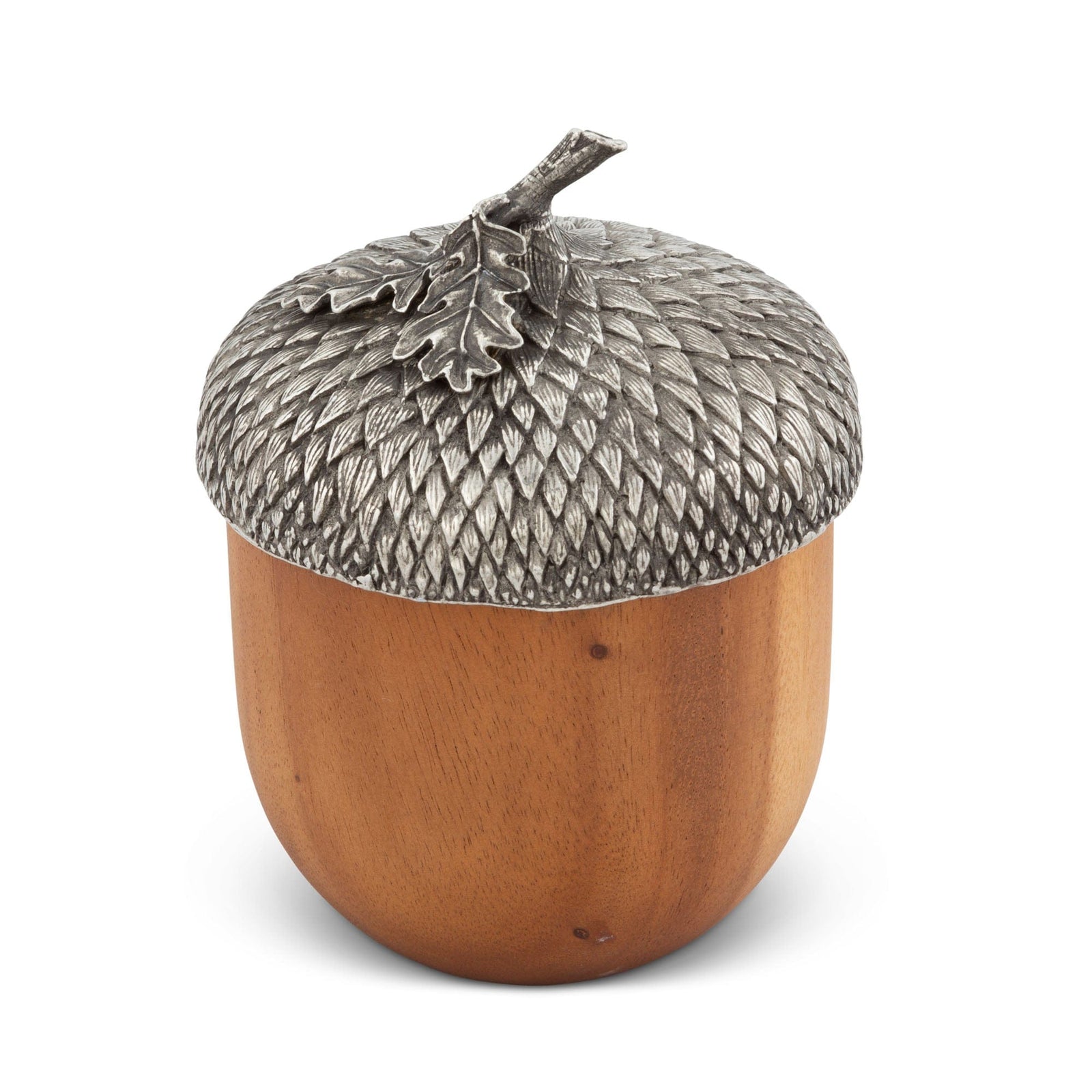 Vagabond House Majestic Forest Pewter Top Wood Acorn Box