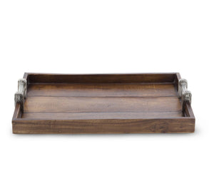 Vagabond House Majestic Forest Wood Tray with Faux Bois Handles