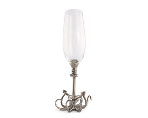Vagabond House Sea and Shore Octopus Pewter Stem Champagne Flute