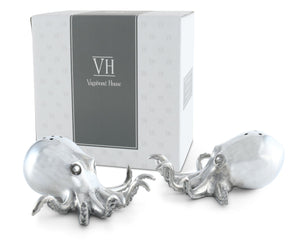 Vagabond House Sea and Shore Pewter Octopus Salt & Pepper Set