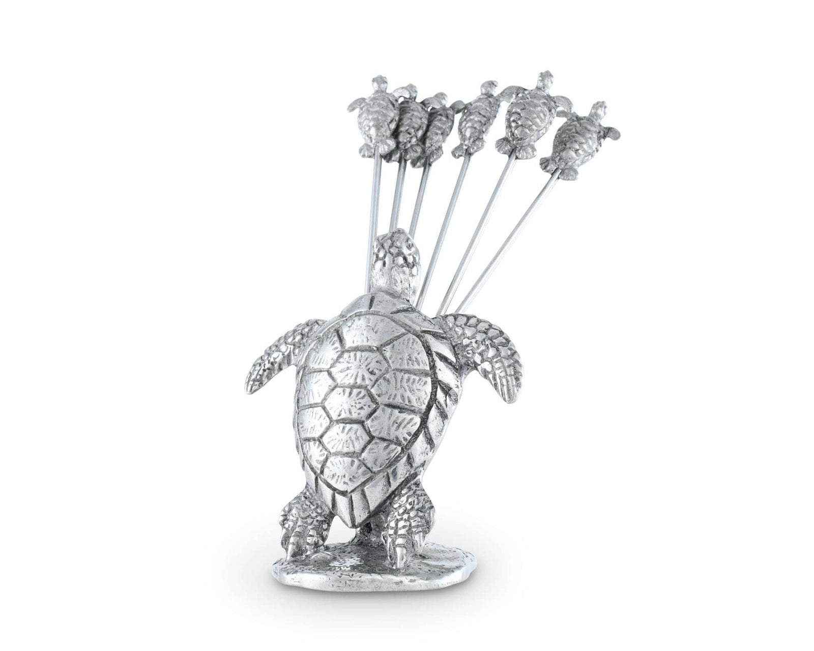 Vagabond House Sea and Shore Pewter Sea Turtle Cheese Pick Set