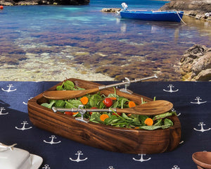 Vagabond House Sea and Shore Row Boat Salad Bowl Set