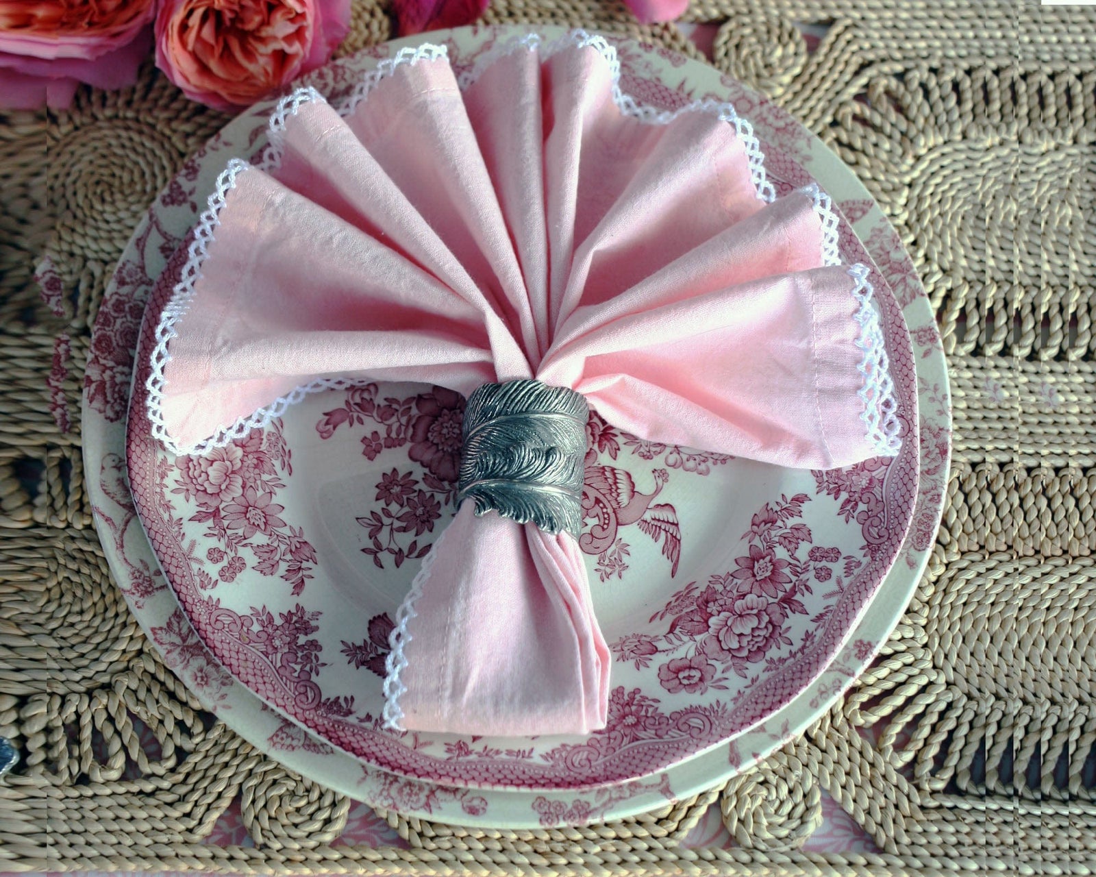 Vagabond House Song Bird Pewter Feather Napkin Ring