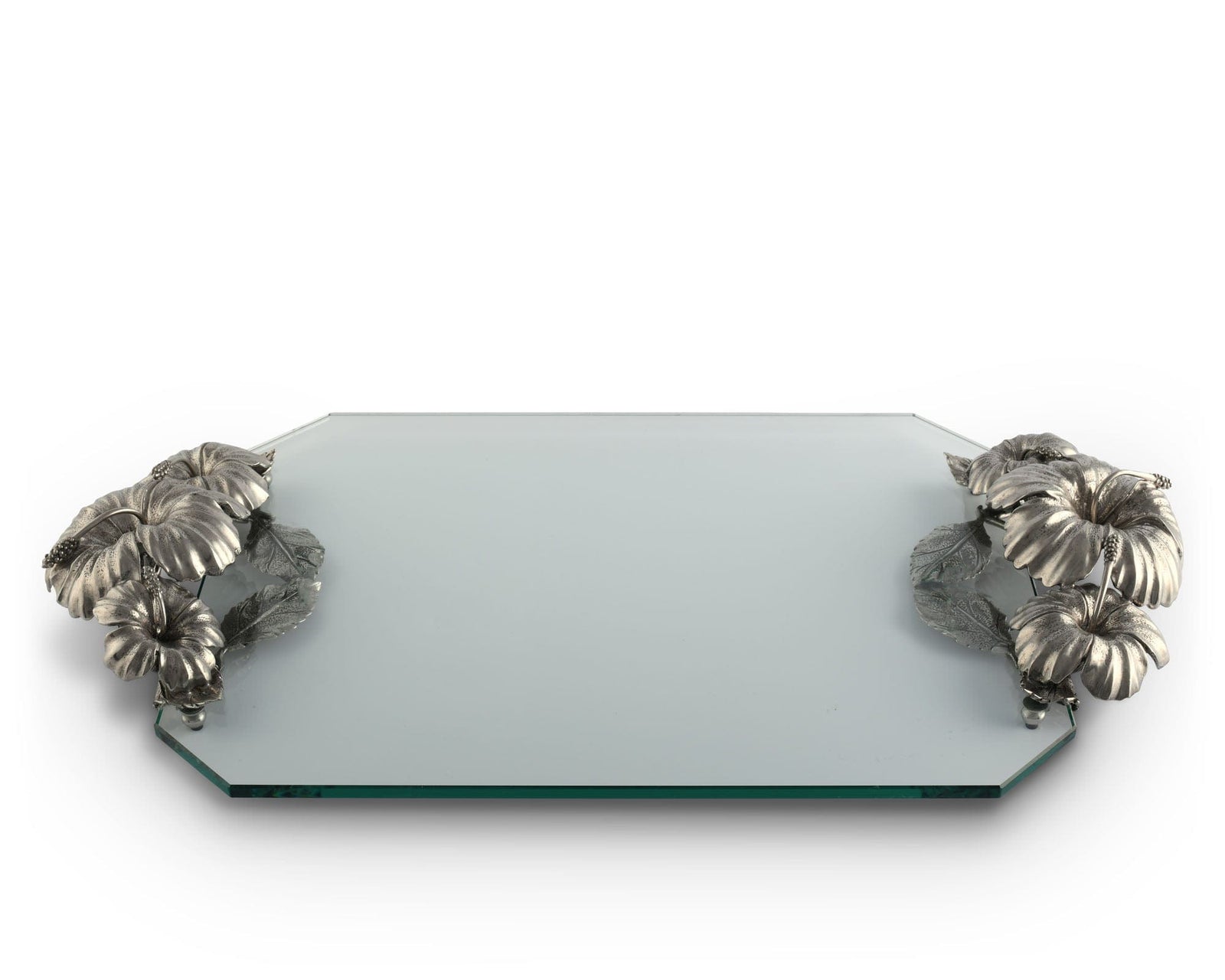 Vagabond House Tropical Tales Hibiscus Flower Glass Tray