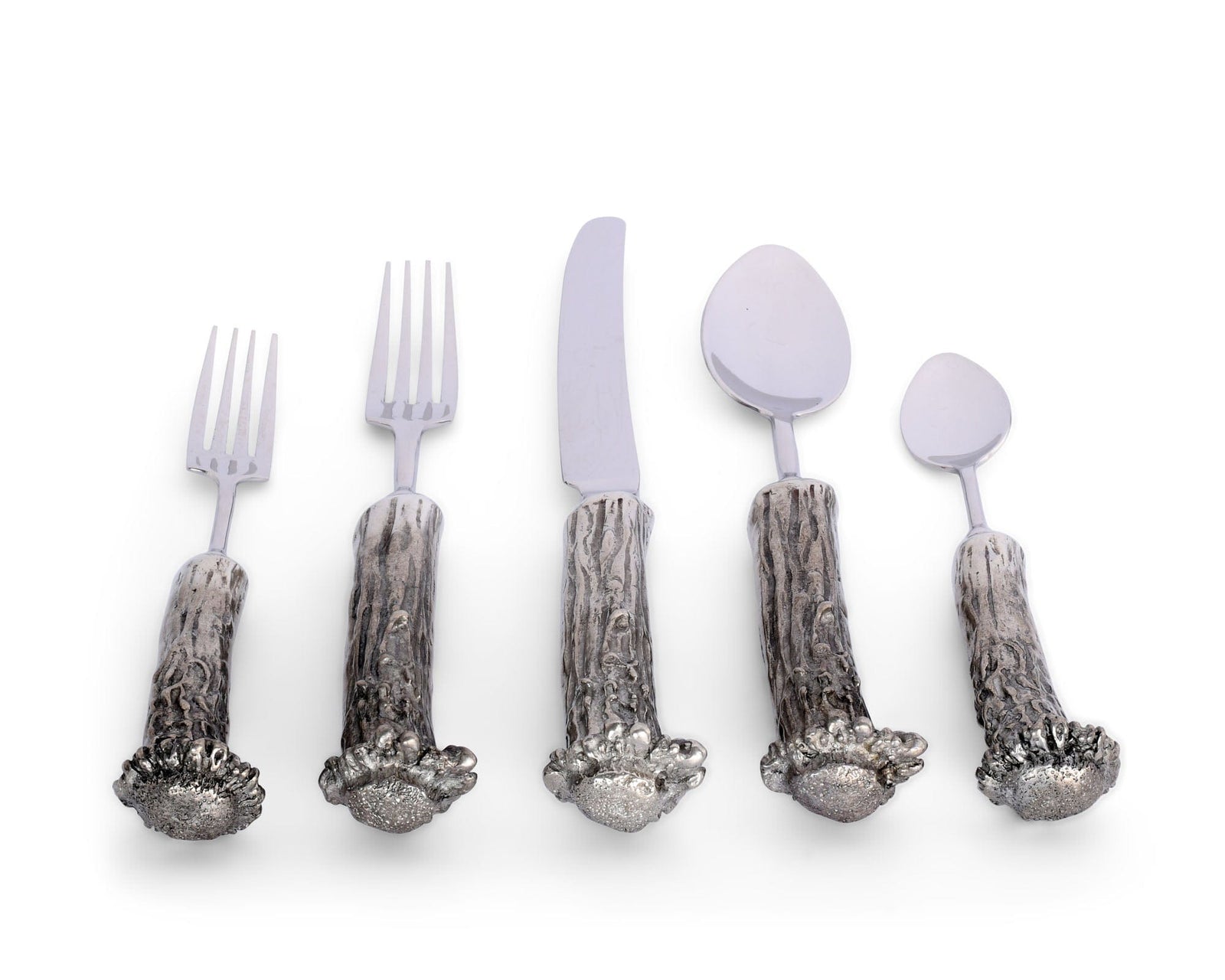 Vagabond House Western Frontier Pewter Antler Flatware Set