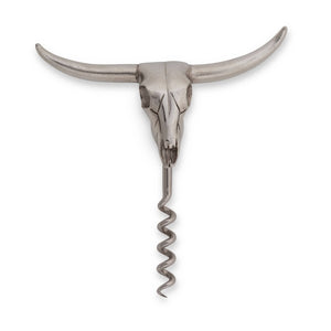 Vagabond House Western Frontier Pewter Cow Skull Wine Pull