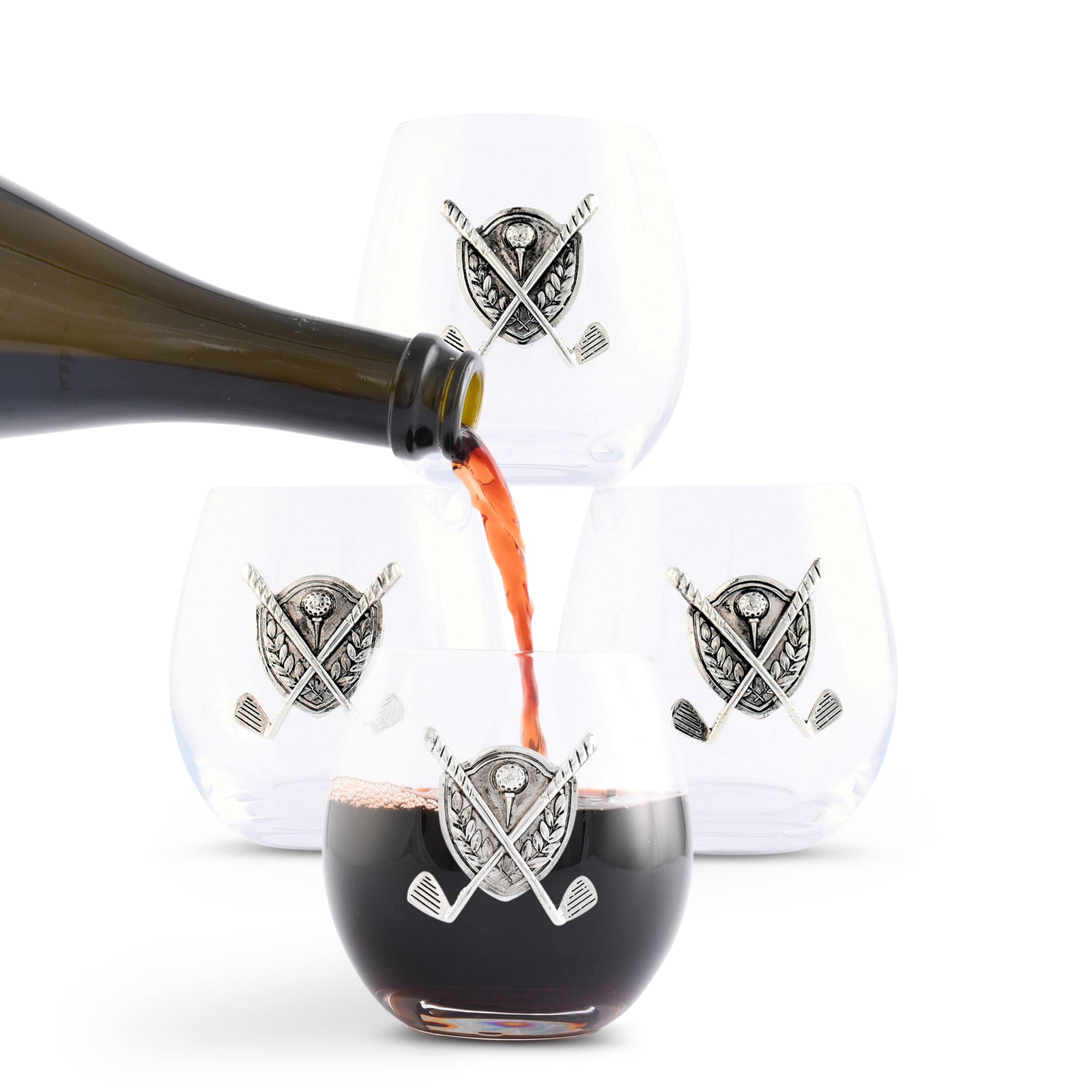 Golf  Stemless Wine Glasses - Set of 4