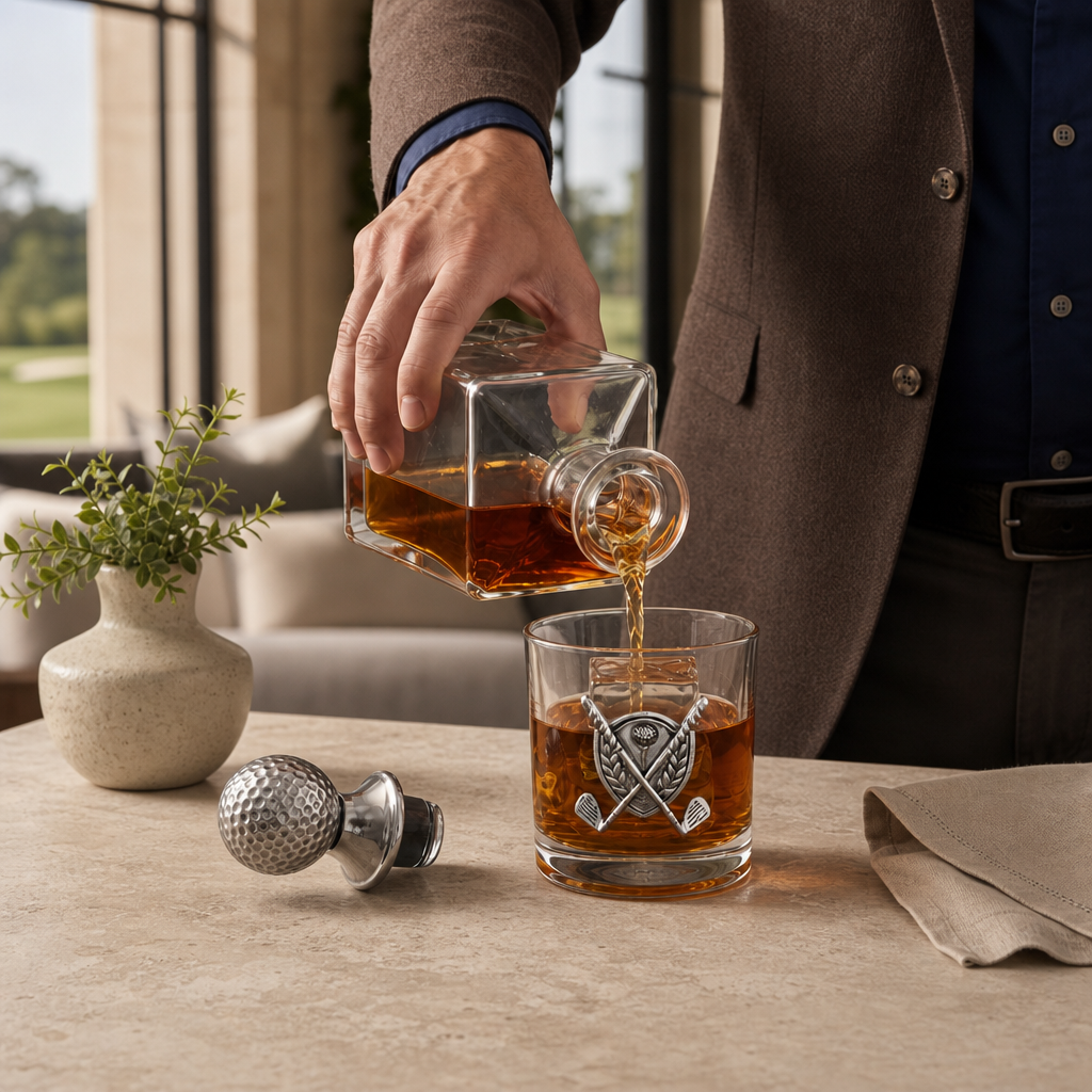 Golf Decanter Set with Pair Glasses 3