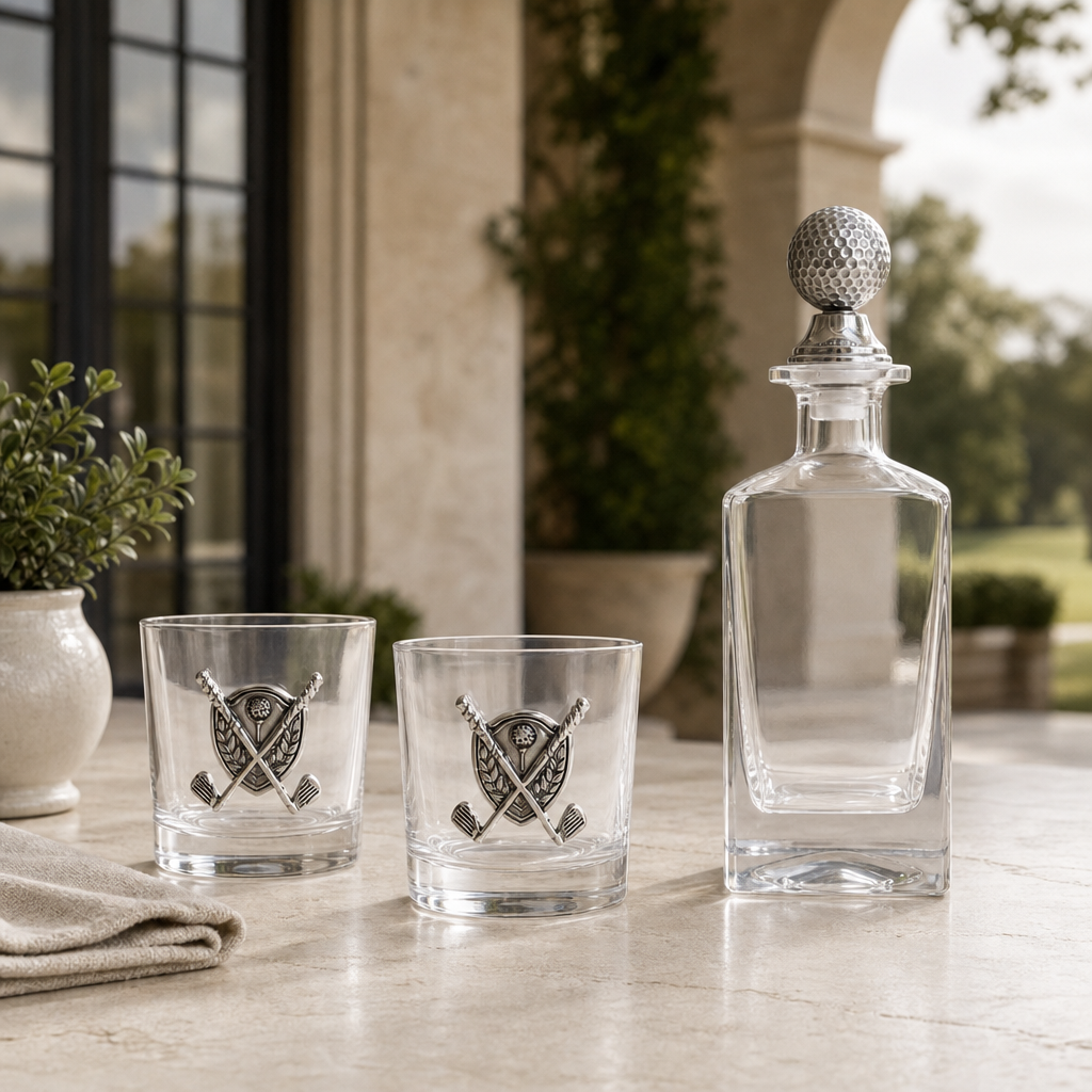 Golf Decanter Set with Pair Glasses 4