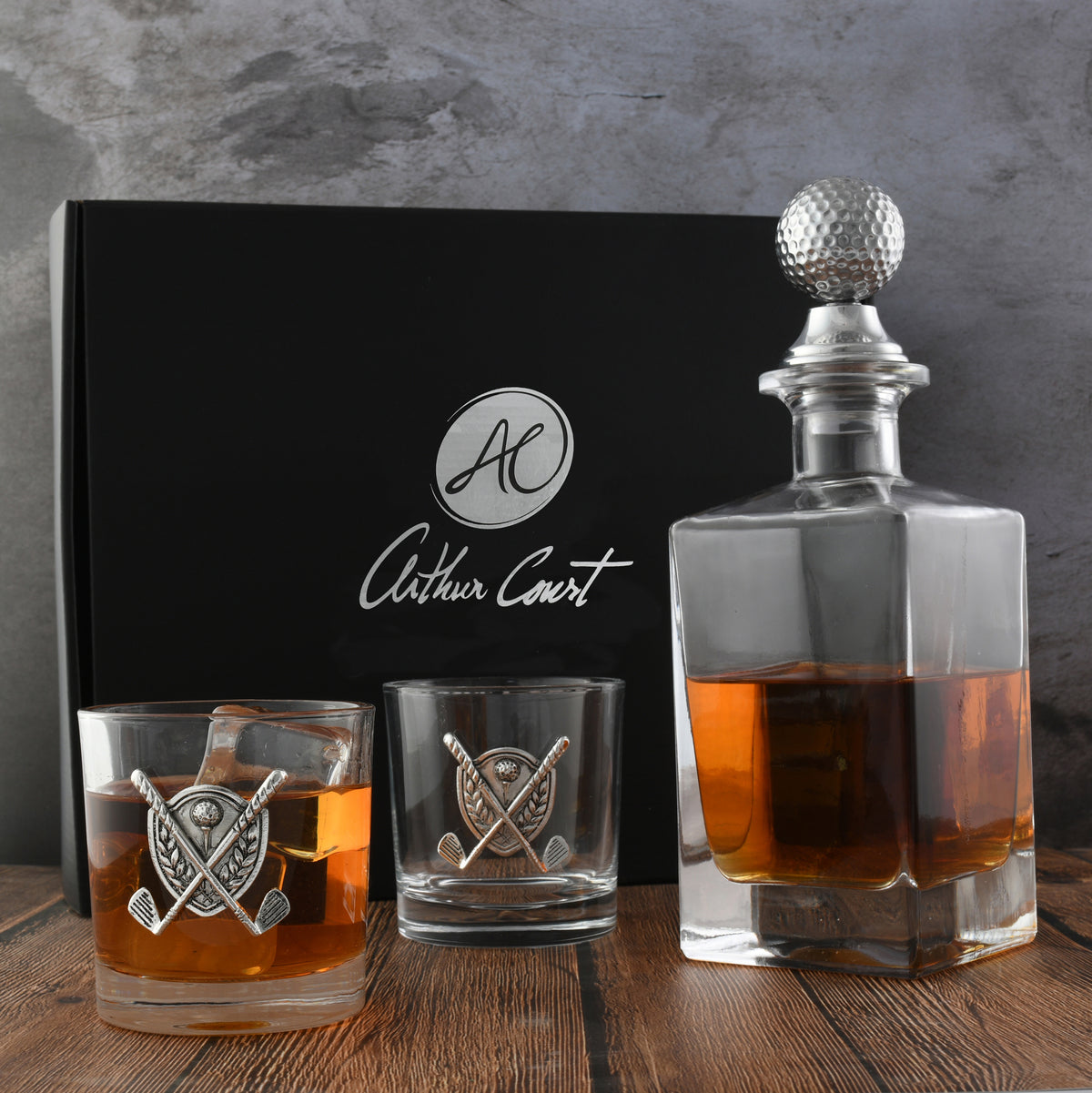 Golf Decanter Set with Pair Glasses 10