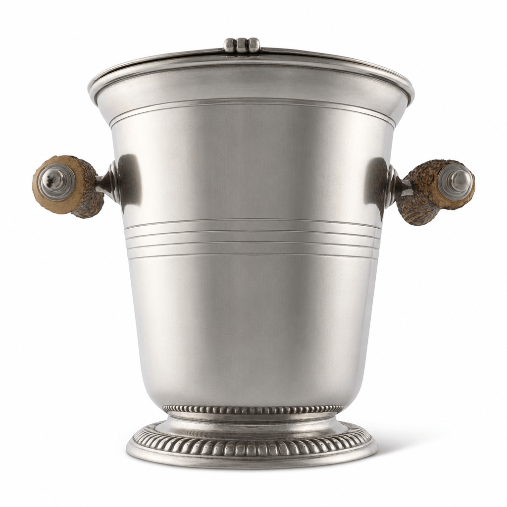 Pewter Ice Bucket with Antler Handles 1