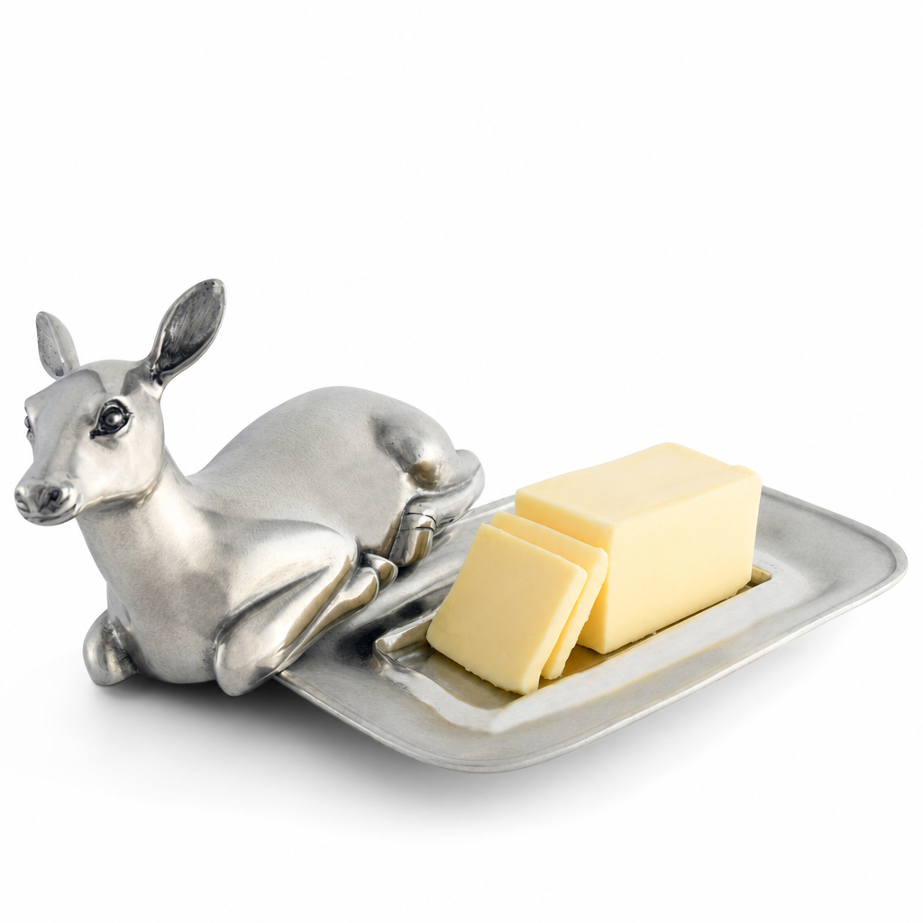 Pewter Doe Butter Dish 1
