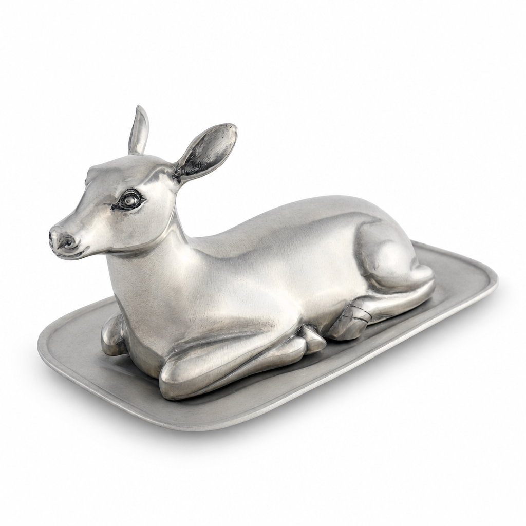 Pewter Doe Butter Dish 11