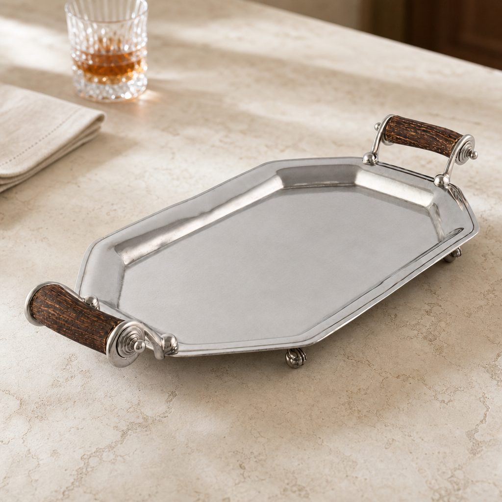 Parlor Tray with Composite Antler Handles 2