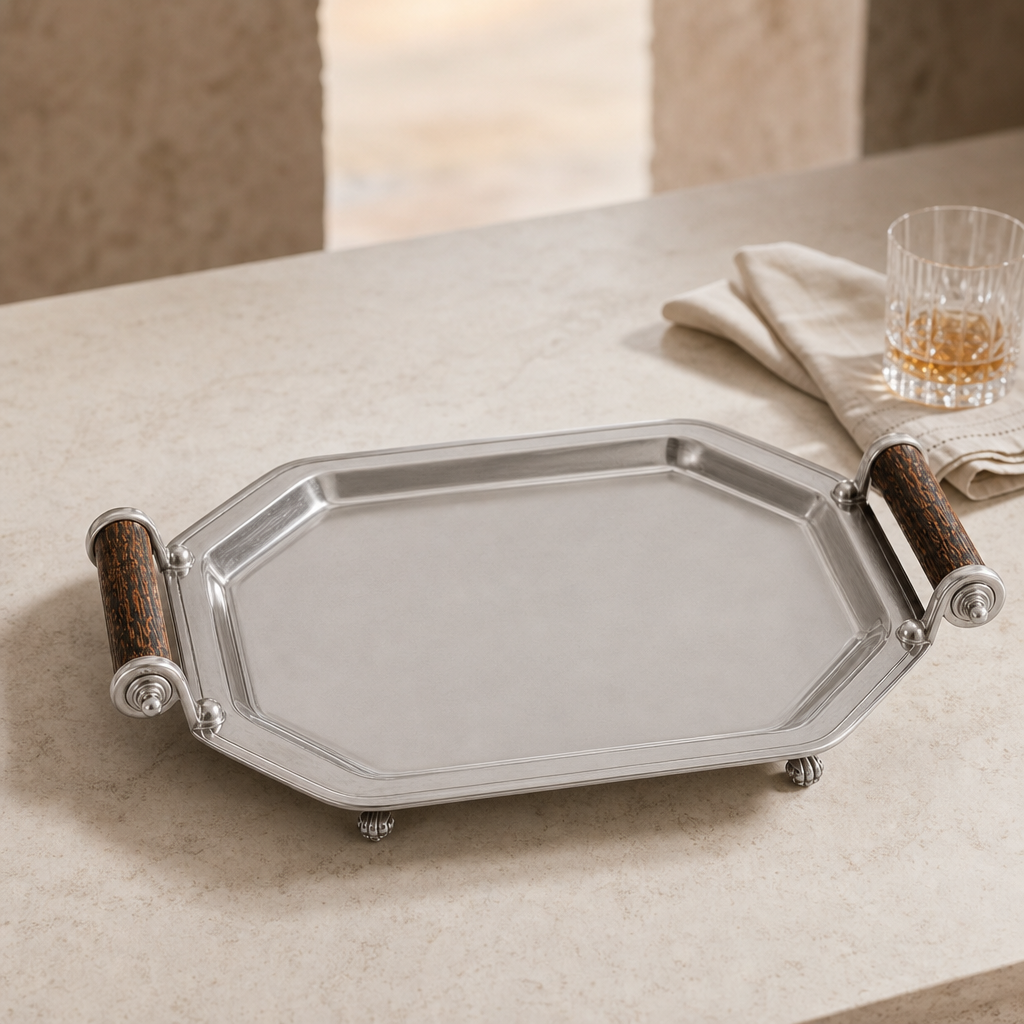 Parlor Tray with Composite Antler Handles 3